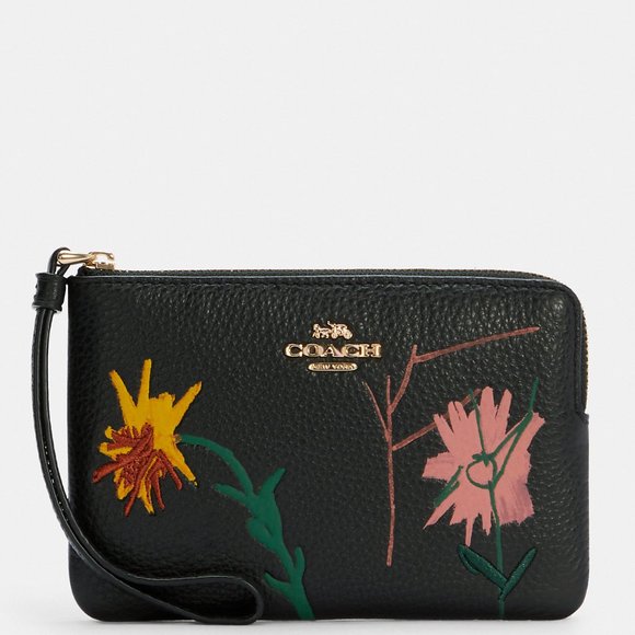 Coach Handbags - Coach X Jean Michel Basquiat Corner Zip Wristlet